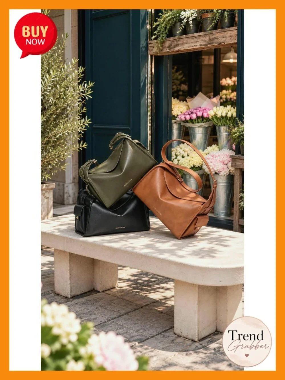 Vegan Leather Slouchy Hobo Shoulder Bag with Cargo Side Pockets